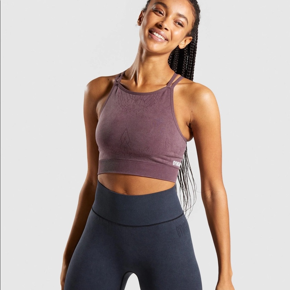 Gymshark Studio Seamless Bra, Berry Red